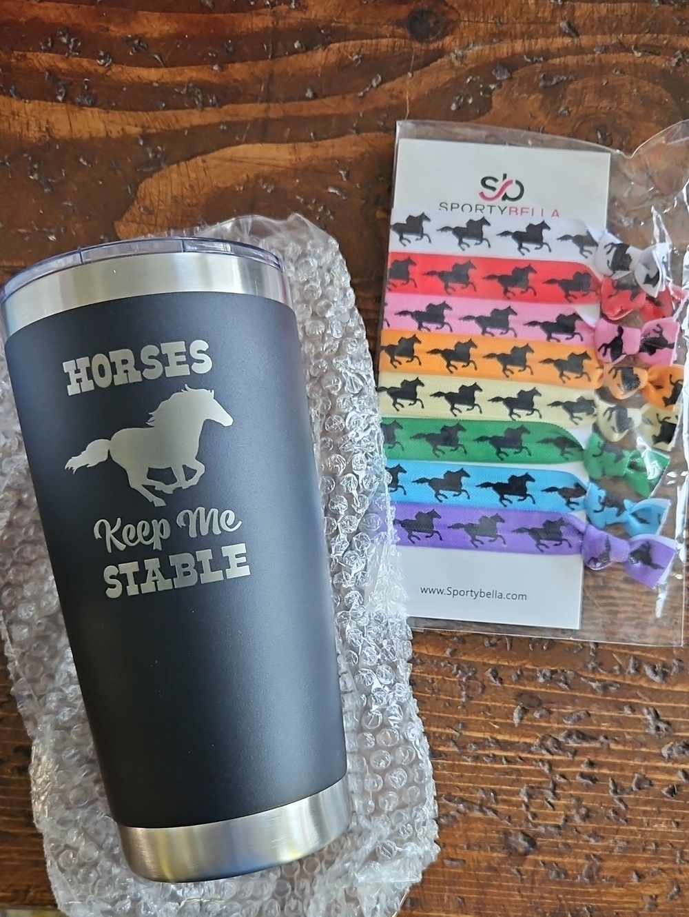 BN Equestrian Gift Set Tumbler & Hair-ties